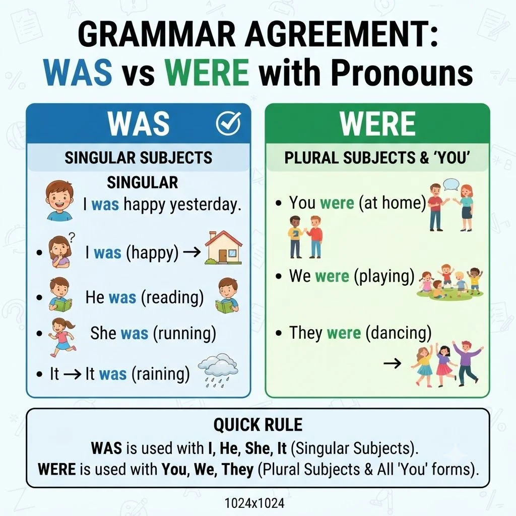 Agreement Between Waswere And Different Pronouns