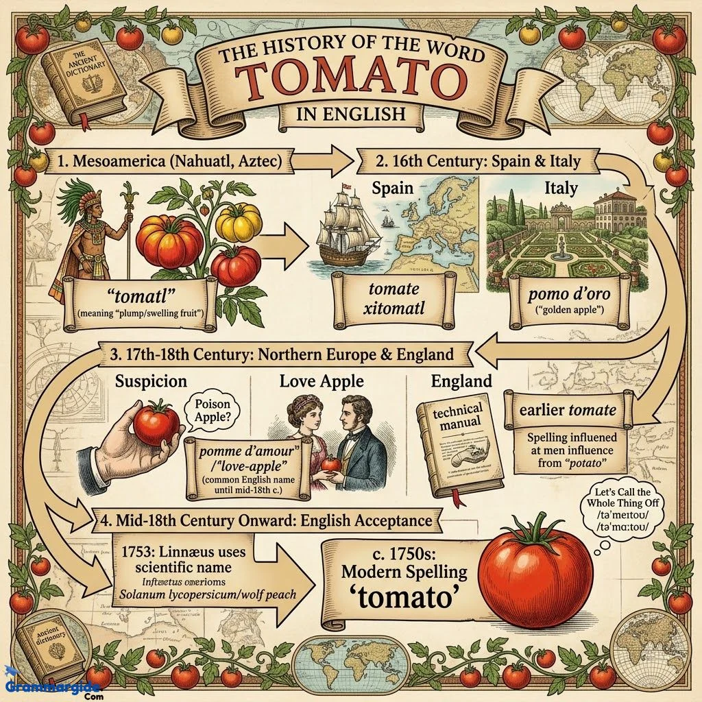 History Of The Word Tomato In English