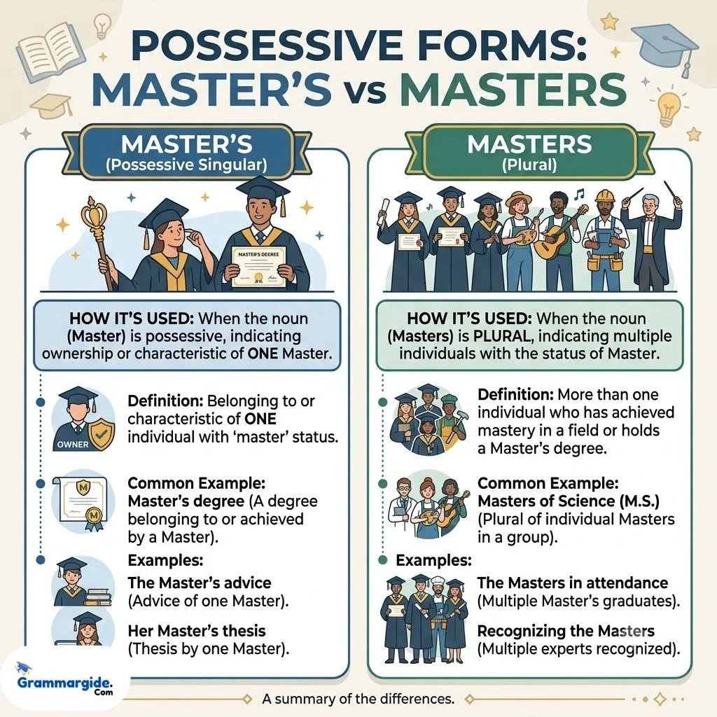 Possessive Forms Masters Vs Masters