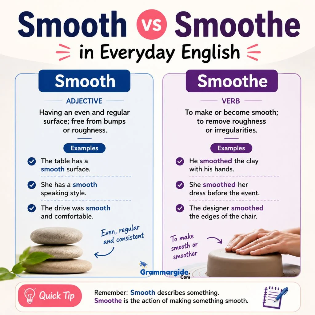 Smooth Vs Smoothe In Everyday English