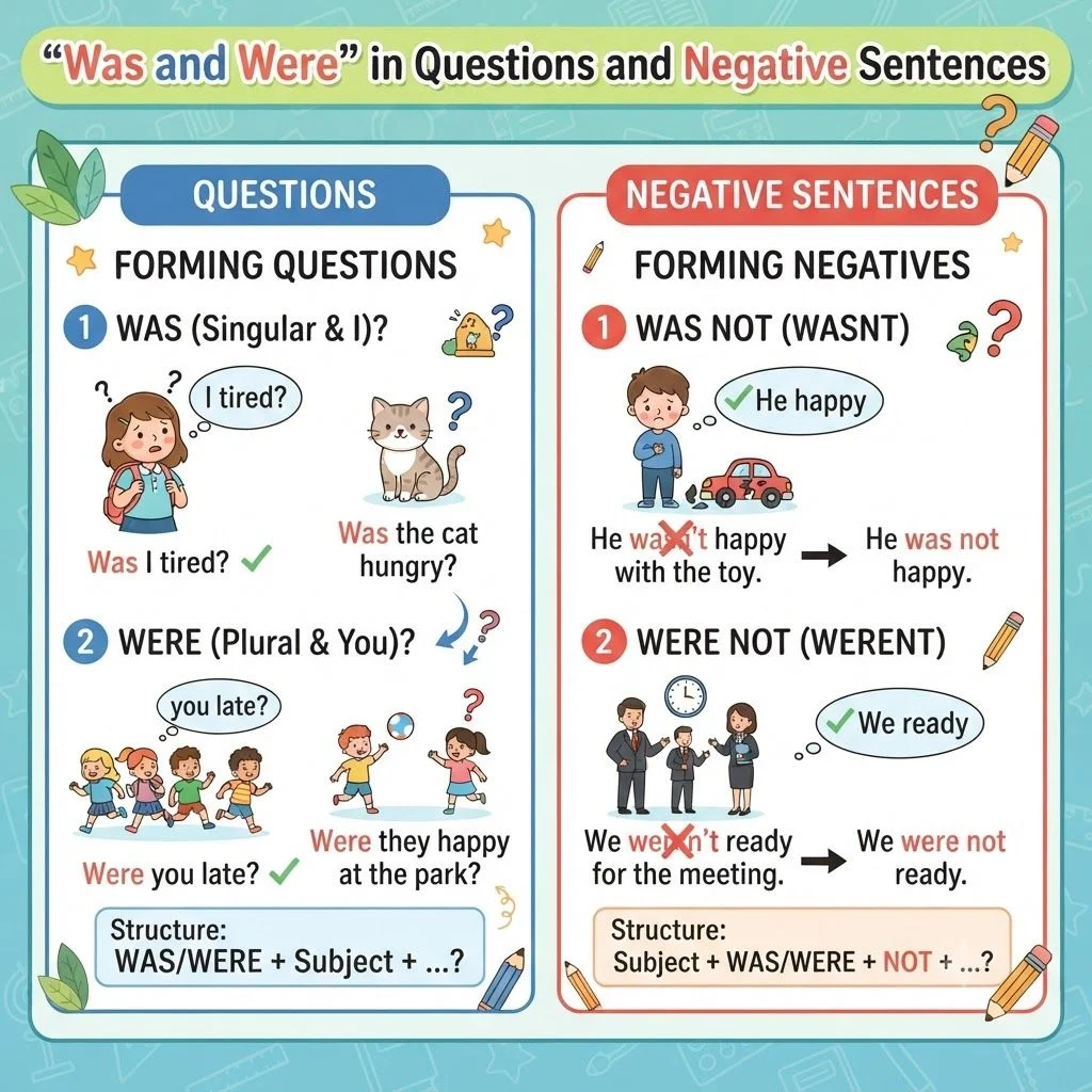 Was Were In Questions And Negative Sentences