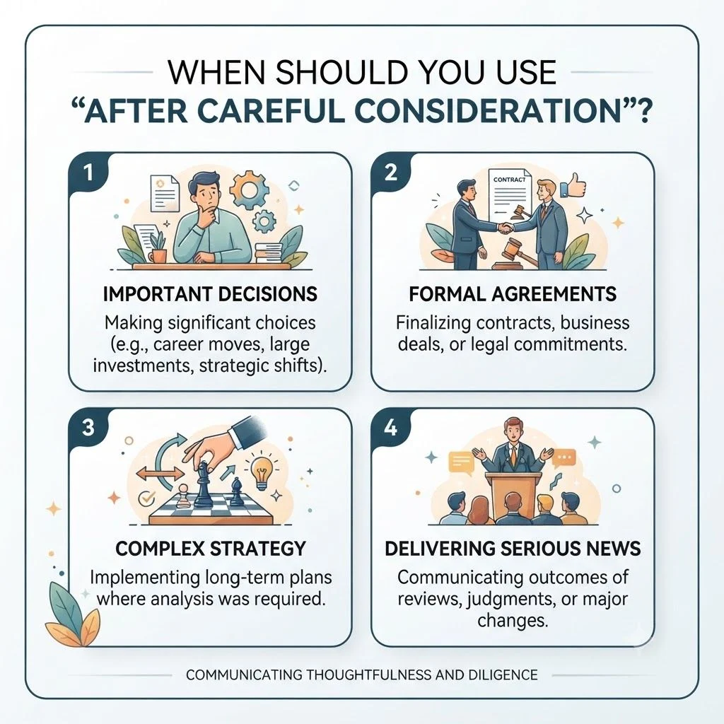When Should You Use After Careful Consideration