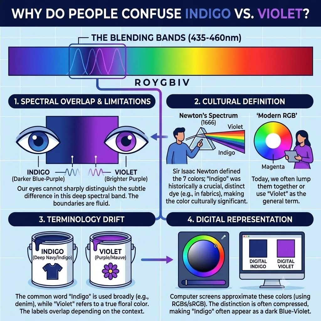 Why Do People Confuse Indigo Vs Violet