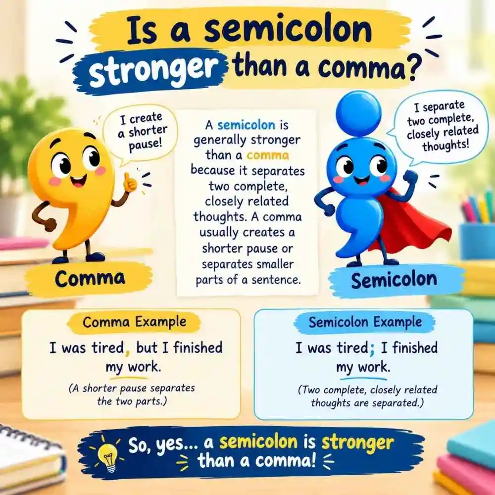 Is A Semicolon Stronger Than A Comma