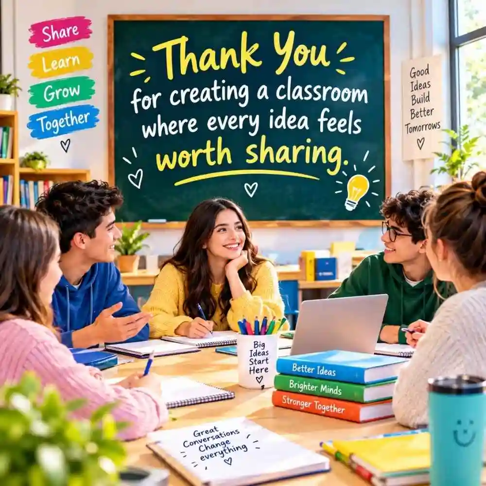 Thank You For Creating A Classroom Where Every Idea Feels Worth Sharing